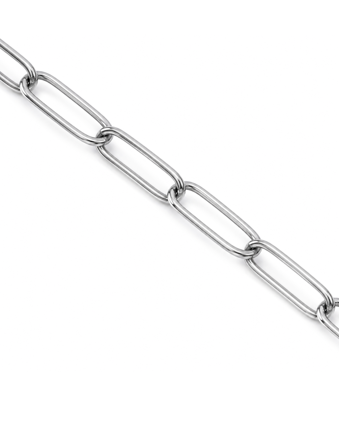 Lia Chain – detaliu lănțișor paperclip argintiu din oțel inoxidabil 316L | Sanni