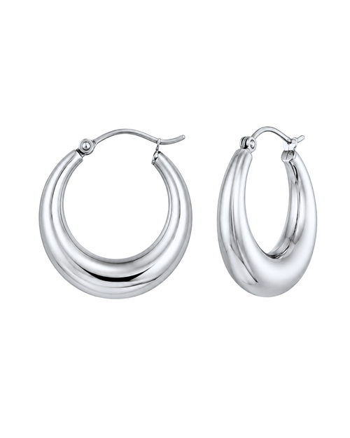 Nyla Hoops – cercei chunky argintii din oțel inoxidabil | Sanni