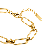Vela Bracelet – detaliu brățară gold paperclip din oțel inoxidabil 316L cu finisaj 18K PVD | Sanni