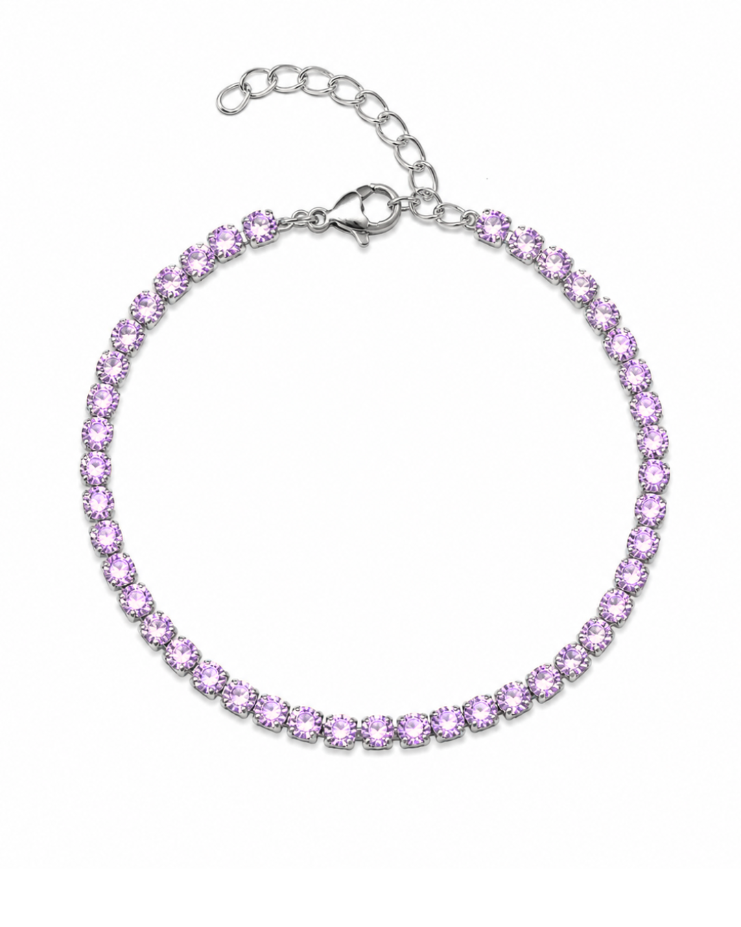 Zia Bracelet – detaliu brățară tennis argintie cu zirconia din oțel inoxidabil 316L | Sanni